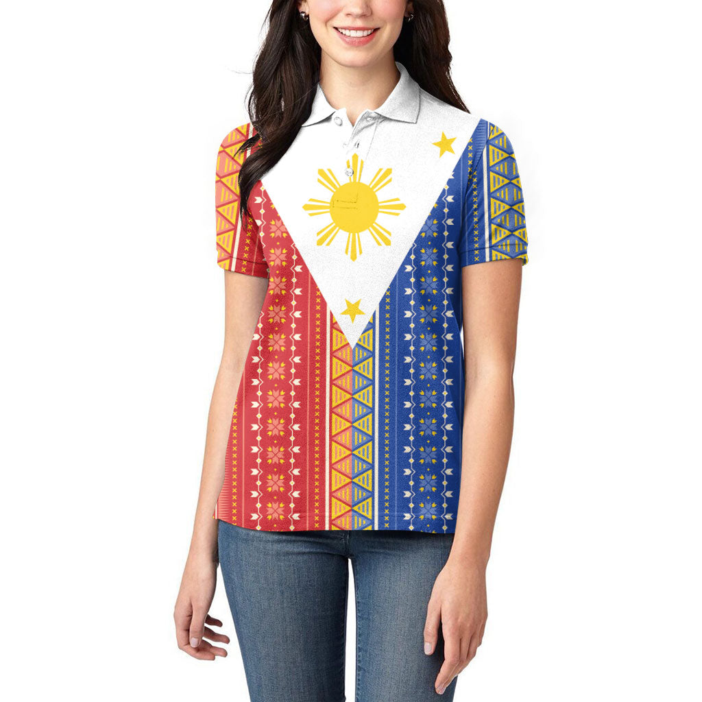 Philippines Sun Women Polo Shirt Igorot Tribal Inspiration LT05 - Polynesian Pride