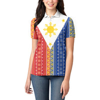 Philippines Sun Women Polo Shirt Igorot Tribal Inspiration LT05 - Polynesian Pride