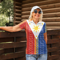 Philippines Sun Women Polo Shirt Igorot Tribal Inspiration LT05 - Polynesian Pride