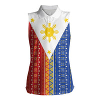 Philippines Sun Women Sleeveless Polo Shirt Igorot Tribal Inspiration LT05 Female Colorful - Polynesian Pride