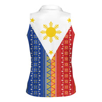 Philippines Sun Women Sleeveless Polo Shirt Igorot Tribal Inspiration LT05 - Polynesian Pride