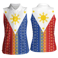 Philippines Sun Women Sleeveless Polo Shirt Igorot Tribal Inspiration LT05 - Polynesian Pride