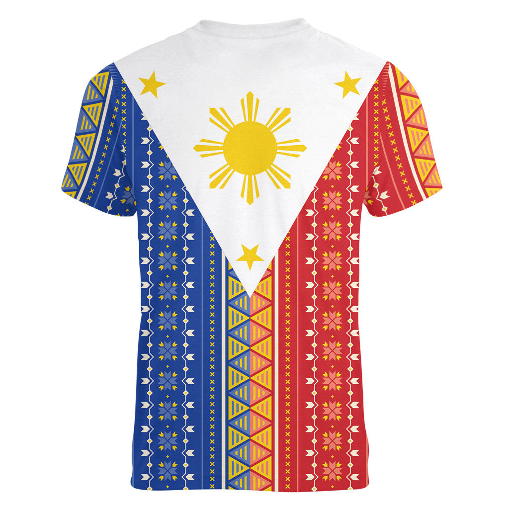 Philippines Sun Women V-Neck T-Shirt Igorot Tribal Inspiration LT05 - Polynesian Pride