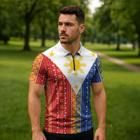 Philippines Sun Zipper Polo Shirt Igorot Tribal Inspiration LT05 - Polynesian Pride
