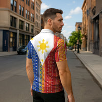 Philippines Sun Zipper Polo Shirt Igorot Tribal Inspiration LT05 - Polynesian Pride