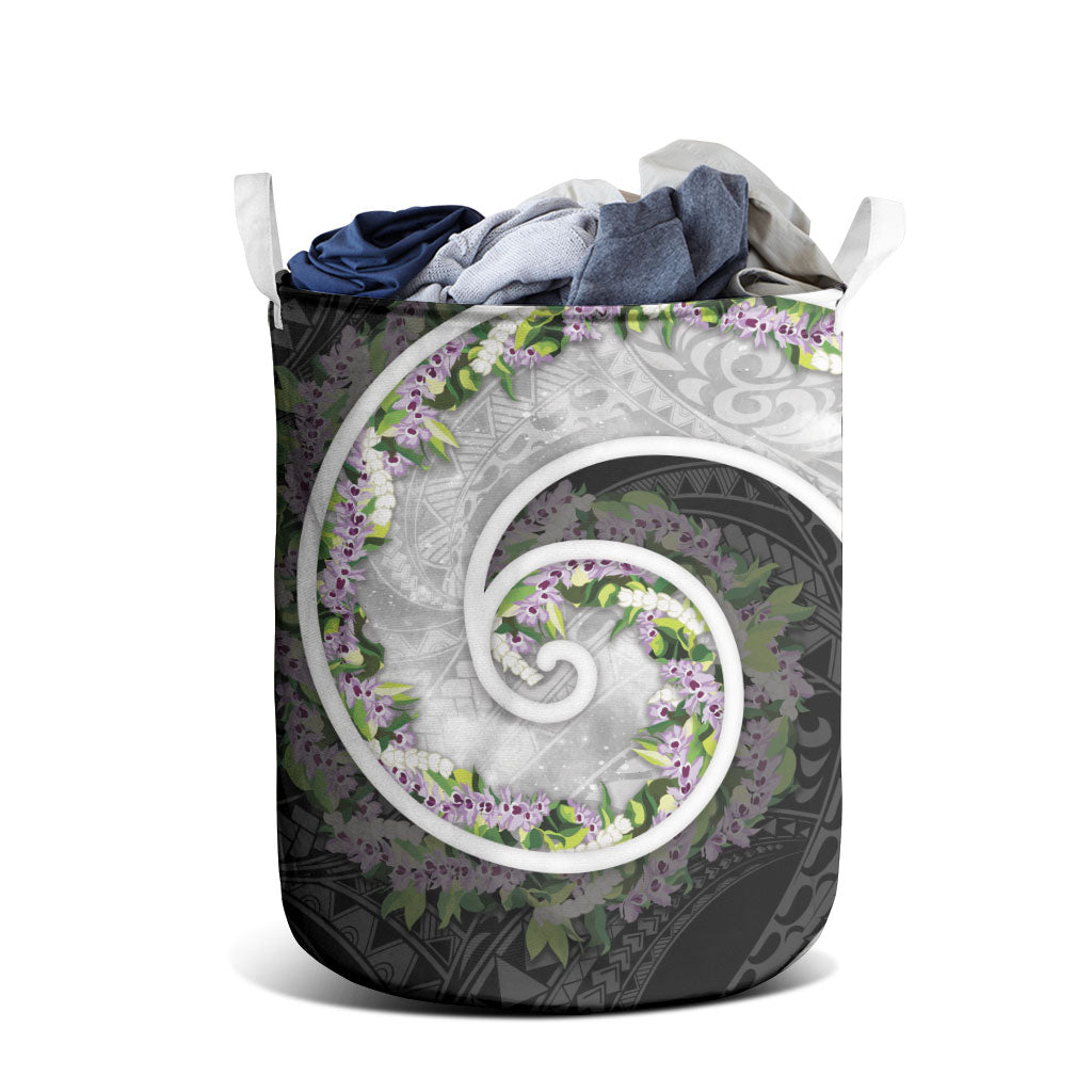 Piko Hawaii Laundry Basket Polynesian Pattern With Maile Pikake Honohono Lei LT05 - Polynesian Pride