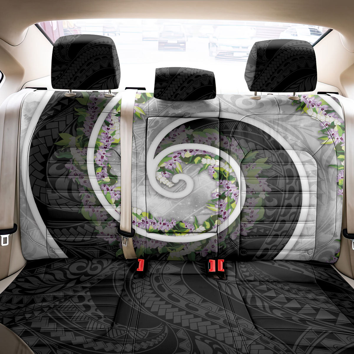 Piko Hawaii Back Car Seat Cover Polynesian Pattern With Maile Pikake Honohono Lei LT05 - Polynesian Pride