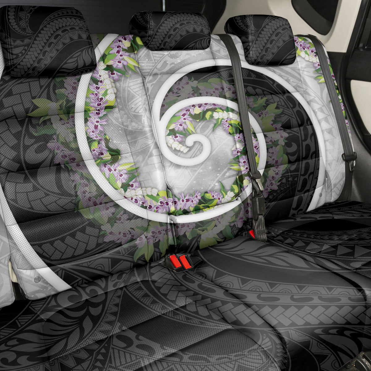 Piko Hawaii Back Car Seat Cover Polynesian Pattern With Maile Pikake Honohono Lei LT05 - Polynesian Pride