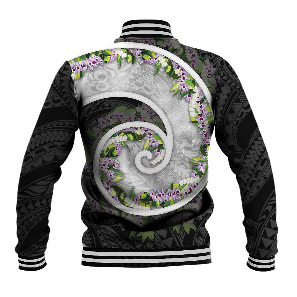 Piko Hawaii Baseball Jacket Polynesian Pattern With Maile Pikake Honohono Lei LT05 - Polynesian Pride