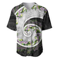 Piko Hawaii Baseball Jersey Polynesian Pattern With Maile Pikake Honohono Lei LT05 Black - Polynesian Pride
