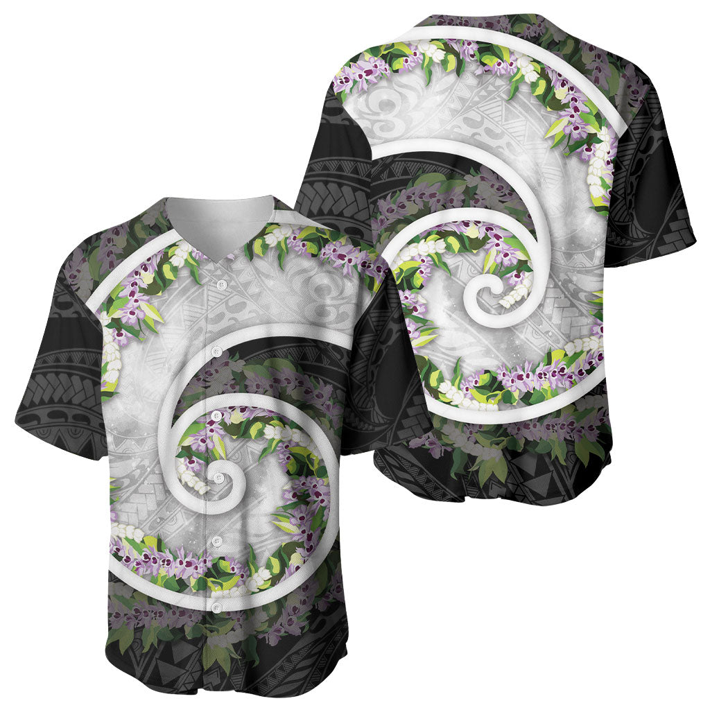 Piko Hawaii Baseball Jersey Polynesian Pattern With Maile Pikake Honohono Lei LT05 - Polynesian Pride