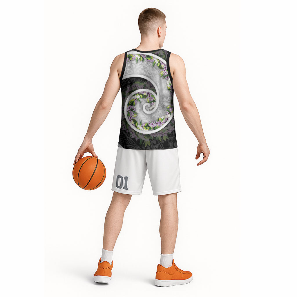 Piko Hawaii Basketball Jersey Polynesian Pattern With Maile Pikake Honohono Lei LT05 - Polynesian Pride