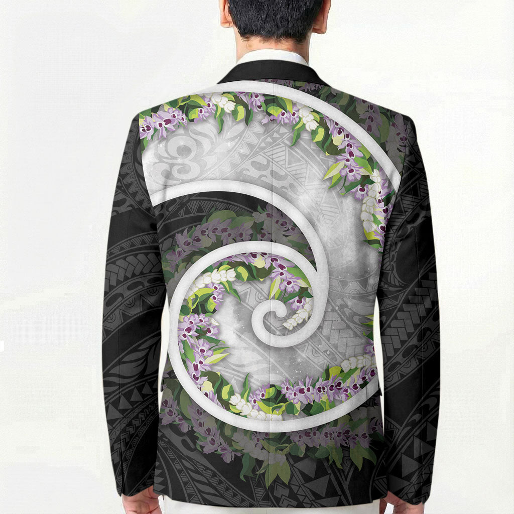 Piko Hawaii Blazer Polynesian Pattern With Maile Pikake Honohono Lei LT05 - Polynesian Pride