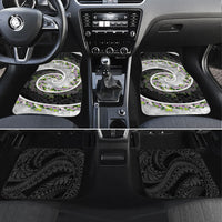 Piko Hawaii Car Mats Polynesian Pattern With Maile Pikake Honohono Lei LT05 Set 4pcs Black - Polynesian Pride