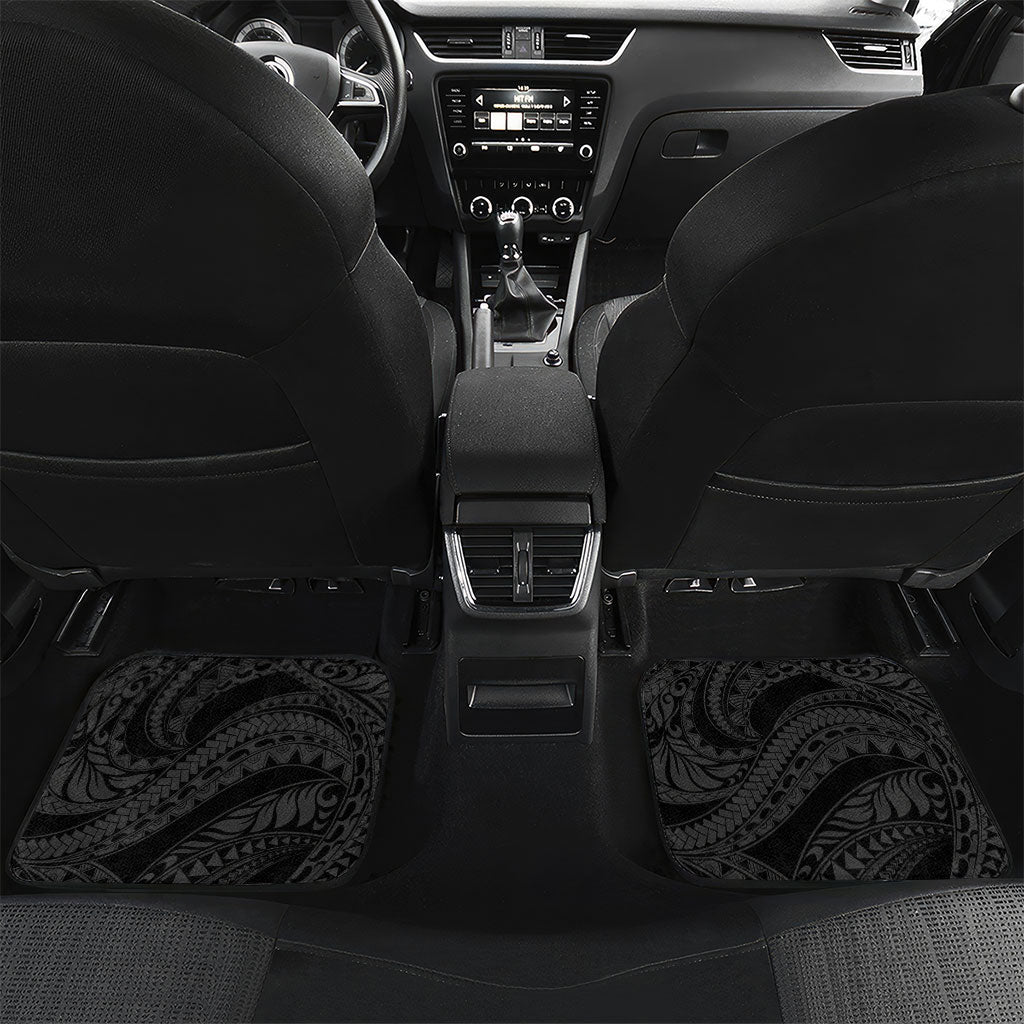 Piko Hawaii Car Mats Polynesian Pattern With Maile Pikake Honohono Lei LT05 Set 2pcs - Back Black - Polynesian Pride