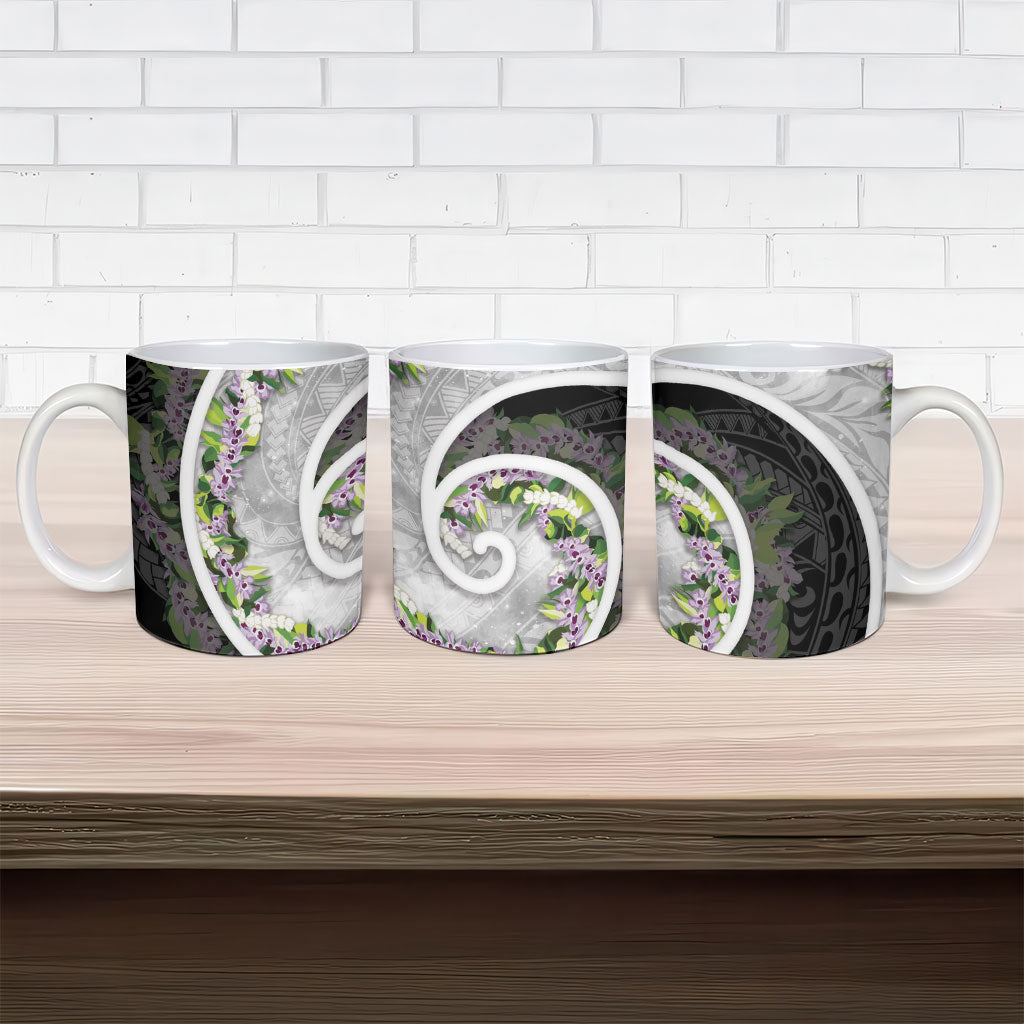 Piko Hawaii Ceramic Mug Polynesian Pattern With Maile Pikake Honohono Lei LT05 - Polynesian Pride