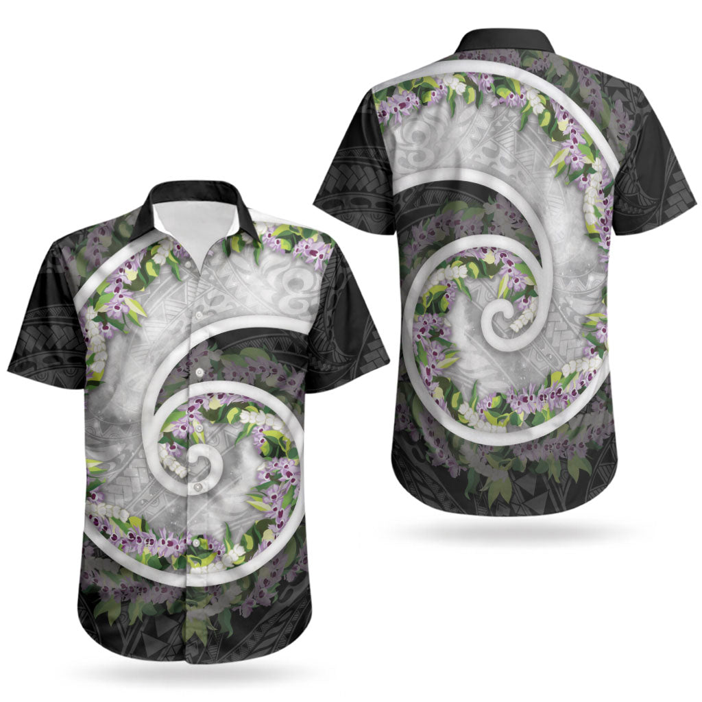 Piko Hawaii Couples Matching Short Sleeve Bodycon Dress and Hawaiian Shirt Polynesian Pattern With Maile Pikake Honohono Lei LT05 - Polynesian Pride