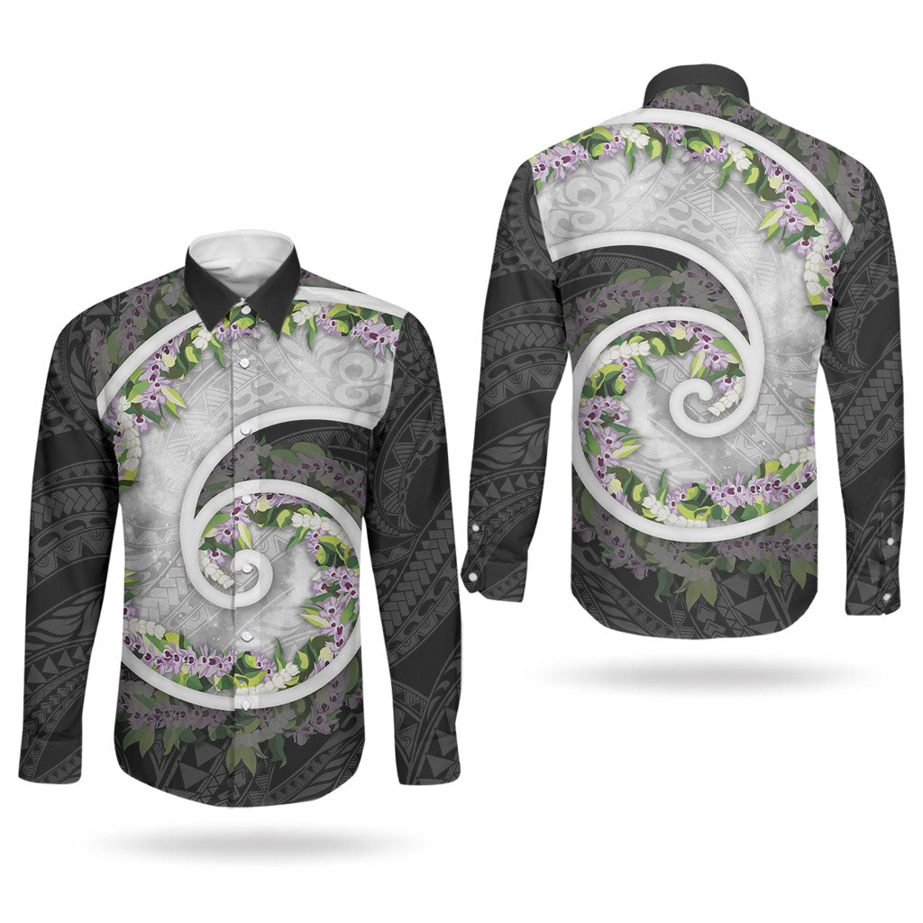 Piko Hawaii Couples Matching Short Sleeve Bodycon Dress and Long Sleeve Button Shirt Polynesian Pattern With Maile Pikake Honohono Lei LT05 - Polynesian Pride