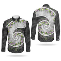 Piko Hawaii Couples Matching Short Sleeve Bodycon Dress and Long Sleeve Button Shirt Polynesian Pattern With Maile Pikake Honohono Lei LT05 - Polynesian Pride