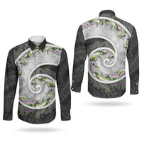Piko Hawaii Couples Matching Summer Maxi Dress and Long Sleeve Button Shirt Polynesian Pattern With Maile Pikake Honohono Lei LT05 - Polynesian Pride