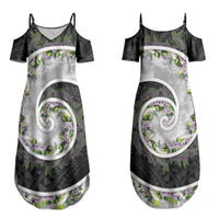 Piko Hawaii Couples Matching Summer Maxi Dress and Long Sleeve Button Shirt Polynesian Pattern With Maile Pikake Honohono Lei LT05 - Polynesian Pride