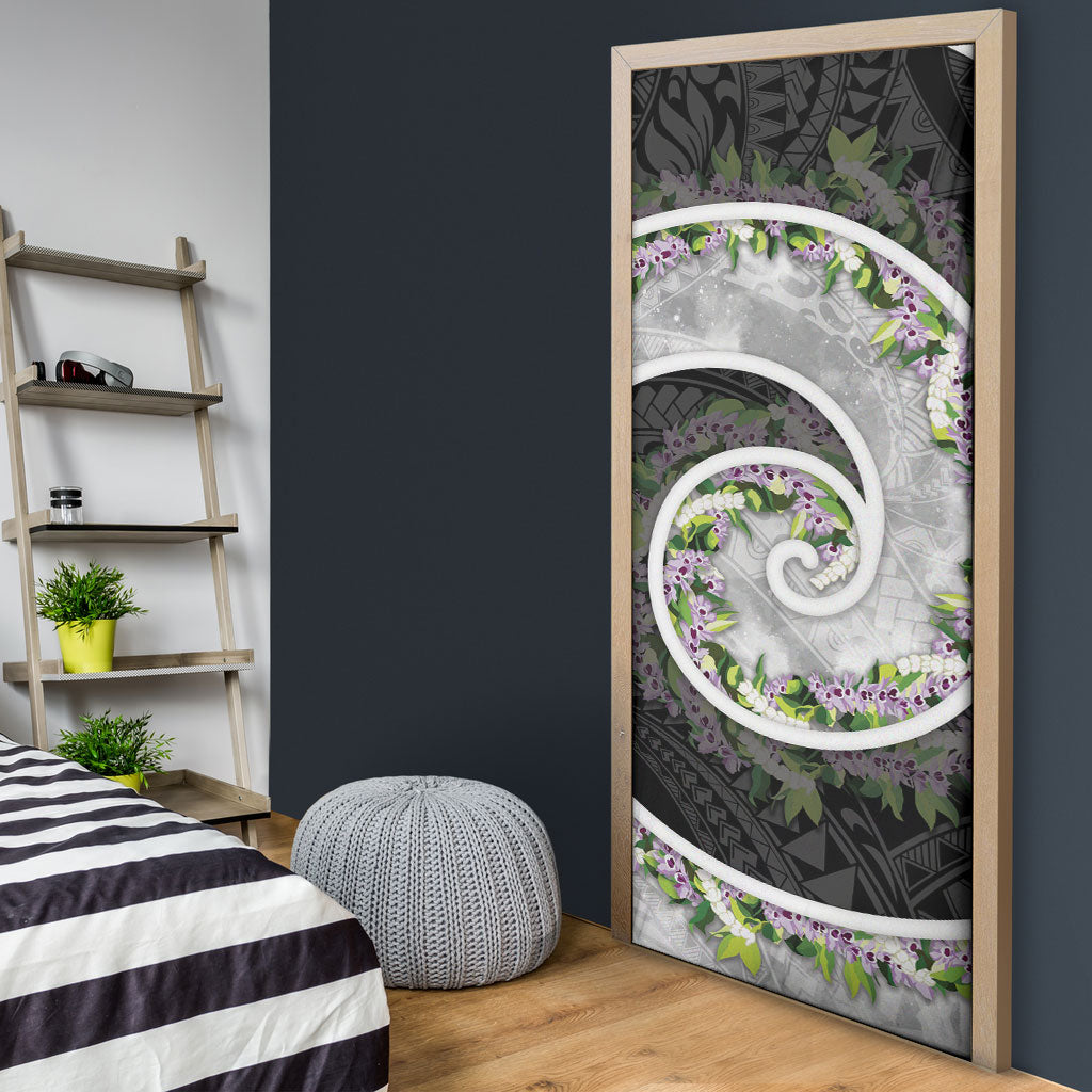 Piko Hawaii Door Cover Polynesian Pattern With Maile Pikake Honohono Lei LT05 - Polynesian Pride
