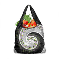 Piko Hawaii Grocery Bag Polynesian Pattern With Maile Pikake Honohono Lei LT05 1-pack One Size Black - Polynesian Pride