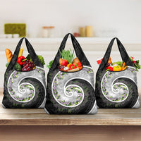 Piko Hawaii Grocery Bag Polynesian Pattern With Maile Pikake Honohono Lei LT05 3-pack One Size Black - Polynesian Pride