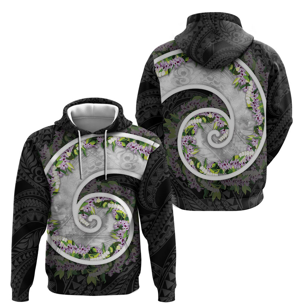 Piko Hawaii Hoodie Polynesian Pattern With Maile Pikake Honohono Lei LT05 - Polynesian Pride