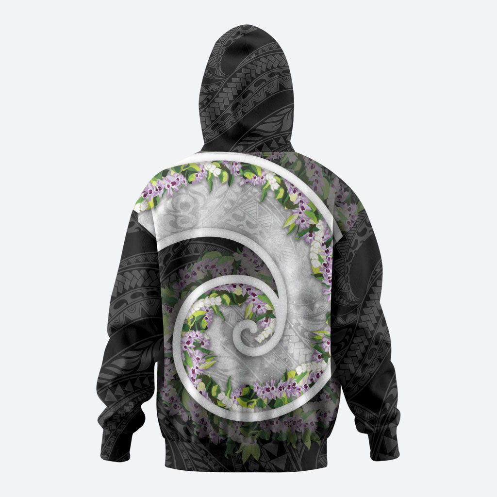 Piko Hawaii Hoodie Polynesian Pattern With Maile Pikake Honohono Lei LT05 - Polynesian Pride