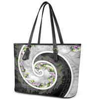 Piko Hawaii Leather Tote Bag Polynesian Pattern With Maile Pikake Honohono Lei LT05 - Polynesian Pride