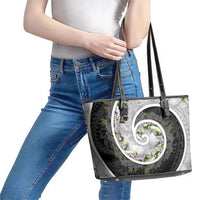 Piko Hawaii Leather Tote Bag Polynesian Pattern With Maile Pikake Honohono Lei LT05 - Polynesian Pride