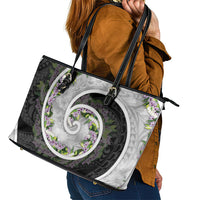 Piko Hawaii Leather Tote Bag Polynesian Pattern With Maile Pikake Honohono Lei LT05 - Polynesian Pride