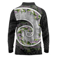 Piko Hawaii Long Sleeve Polo Shirt Polynesian Pattern With Maile Pikake Honohono Lei LT05 - Polynesian Pride