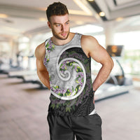 Piko Hawaii Men Tank Top Polynesian Pattern With Maile Pikake Honohono Lei LT05 Black - Polynesian Pride