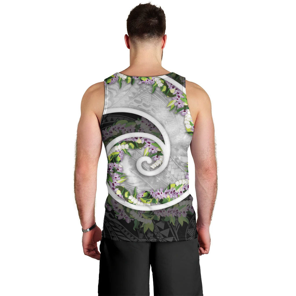 Piko Hawaii Men Tank Top Polynesian Pattern With Maile Pikake Honohono Lei LT05 - Polynesian Pride