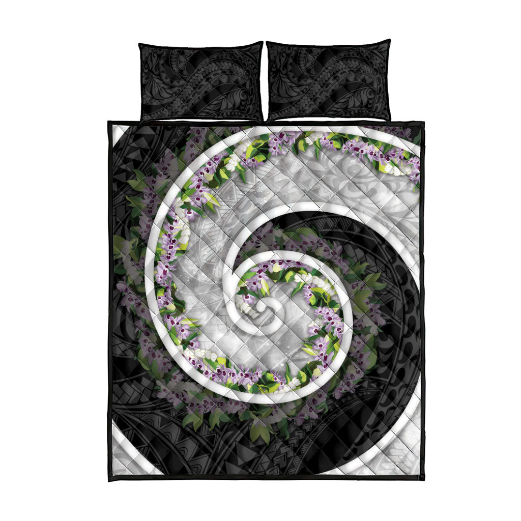 Piko Hawaii Quilt Bed Set Polynesian Pattern With Maile Pikake Honohono Lei LT05 - Polynesian Pride