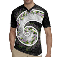 Piko Hawaii Rugby Jersey Polynesian Pattern With Maile Pikake Honohono Lei LT05 - Polynesian Pride