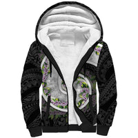 Piko Hawaii Sherpa Hoodie Polynesian Pattern With Maile Pikake Honohono Lei LT05 Unisex Black - Polynesian Pride
