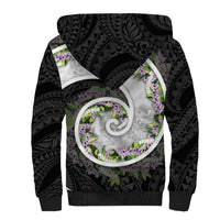 Piko Hawaii Sherpa Hoodie Polynesian Pattern With Maile Pikake Honohono Lei LT05 - Polynesian Pride