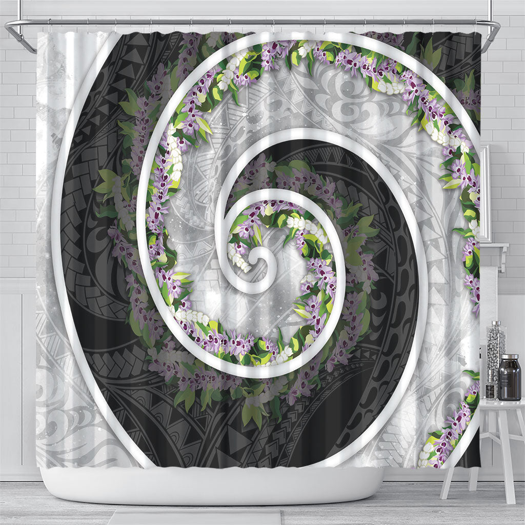 Piko Hawaii Shower Curtain Polynesian Pattern With Maile Pikake Honohono Lei LT05 - Polynesian Pride