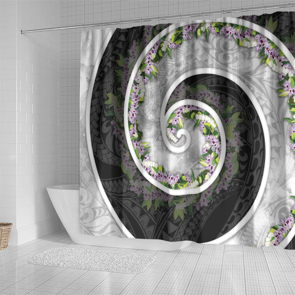 Piko Hawaii Shower Curtain Polynesian Pattern With Maile Pikake Honohono Lei LT05 - Polynesian Pride