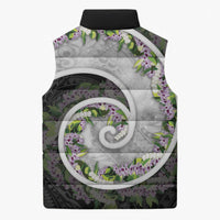 Piko Hawaii Sleeveless Puffer Jacket Polynesian Pattern With Maile Pikake Honohono Lei LT05 - Polynesian Pride