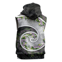 Piko Hawaii Sleeveless Zip Hoodie Polynesian Pattern With Maile Pikake Honohono Lei LT05 - Polynesian Pride