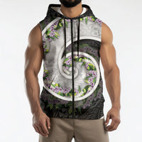 Piko Hawaii Sleeveless Zip Hoodie Polynesian Pattern With Maile Pikake Honohono Lei LT05 - Polynesian Pride
