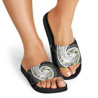 Piko Hawaii Slide Sandals Polynesian Pattern With Maile Pikake Honohono Lei LT05 - Polynesian Pride