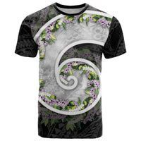 Piko Hawaii T Shirt Polynesian Pattern With Maile Pikake Honohono Lei LT05 Black - Polynesian Pride