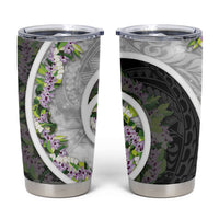 Piko Hawaii Tumbler Cup Polynesian Pattern With Maile Pikake Honohono Lei LT05 Black - Polynesian Pride