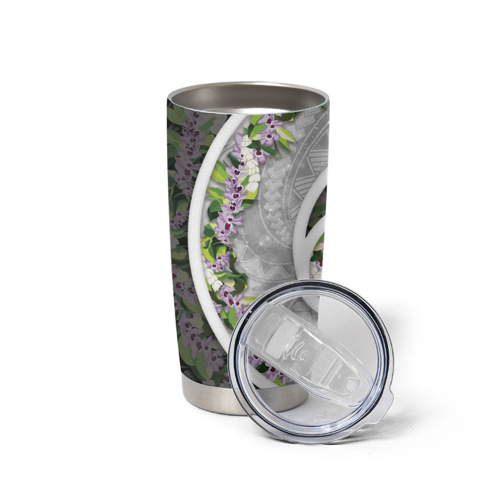 Piko Hawaii Tumbler Cup Polynesian Pattern With Maile Pikake Honohono Lei LT05 - Polynesian Pride