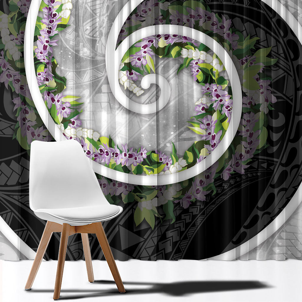 Piko Hawaii Window Curtain Polynesian Pattern With Maile Pikake Honohono Lei LT05 - Polynesian Pride